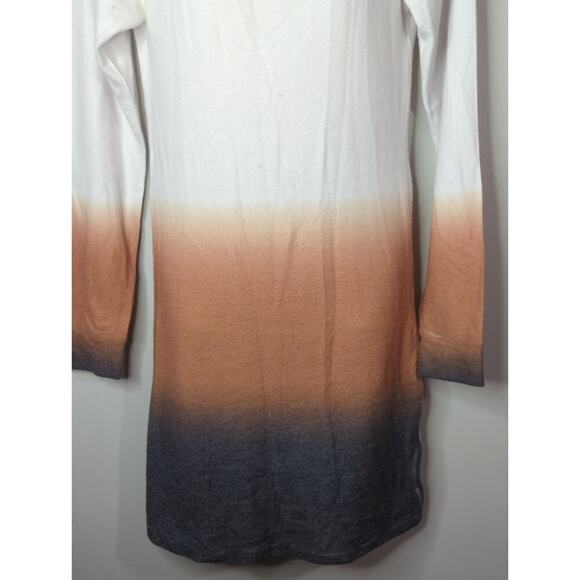Go‎ Couture White Rust & Gray Dip Dye Ombre V-Back Mini Shift Dress Size M - Picture 4 of 10